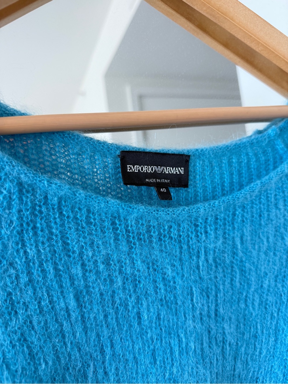 Emporio Armani Turquoise Crewneck Mohair Sweater